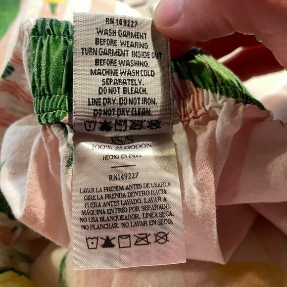 8 Oak Lane XS/S Pink White Stripe Lemon Print Sleep Shorts 100% Cotton - Picture 14 of 16